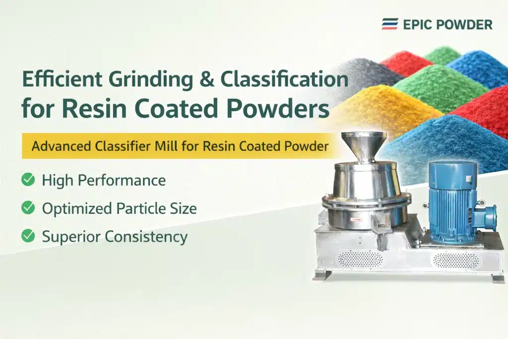 Reçine Kaplı Tozlar için Sınıflandırıcı Değirmen